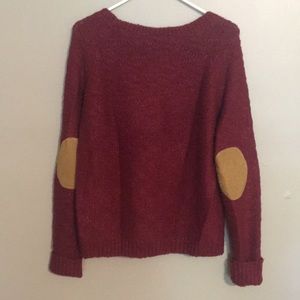 5 for $25** Maroon sweater with elbow detail